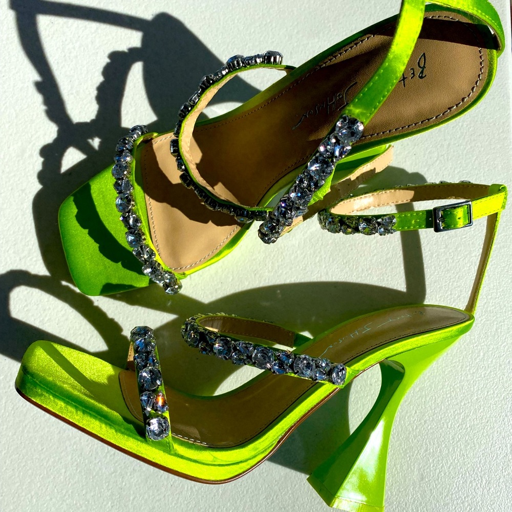 Neon Betsey Johnson Strap Heels: Size 9